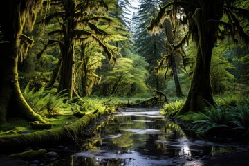 Poster - National Park forest vegetation landscape.