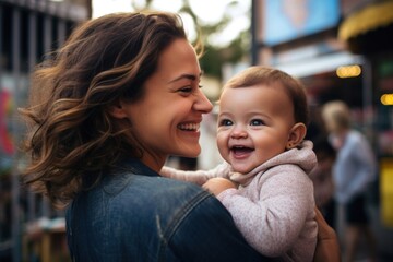 Wall Mural - Baby photography laughing portrait.