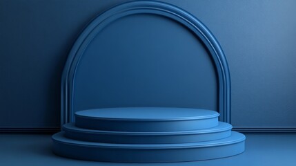 Wall Mural - Elegant Blue Podium in Minimalist Setting