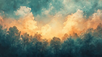 Canvas Print - Mystical Forest at Sunrise