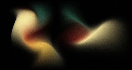 Wall Mural - Grainy background noisy  yellow green abstract glowing color wave black backdrop vibrant dark banner poster design