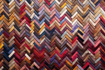 Poster - Top view photo of a herringbone pattern texture weaving person.