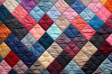 Poster - Top view photo of a quilt pattern patchwork blanket.