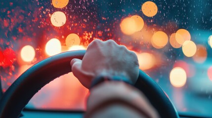 Canvas Print - A person driving a car recklessly, demonstrating the dangers of risky behavior.