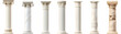 © Bi - Classic antique marble column set. white doric column. ancient greek pillar. isolated on white background or transparent background