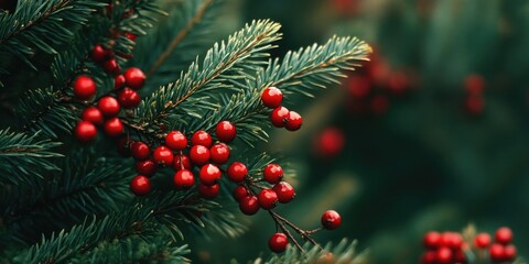 Canvas Print - Tree with Red Berries