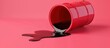 © SHOTPRIME STUDIO - Black paint spilling from a red bucket on a pink background, creating a striking contrast The scene depicts creativity and chaos in art and design