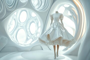 Wall Mural - Mannequin in White Dress by Window