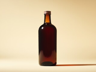 Poster - Brown wine bottle on table