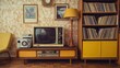 © Ева Поликарпова - Living Room with TV and Yellow Chair