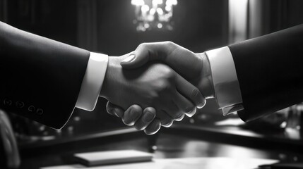 Handshake on a business meeting