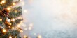 © uuhouse - Christmas Background with Tree and gift box. space for text. banner