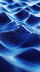 Poster - Blue waves flowing gracefully, creating a modern abstract background with a stunning digital design. Perfect for banners, posters, or flyers. Elegance and vibrancy in a stylish artwork