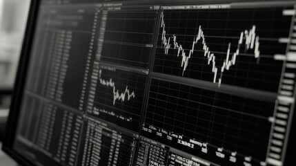Aufkleber - Stock Market Data Displayed on a Computer Monitor
