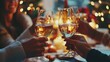 © Khmel - Celebrating together with drinks at a festive holiday gathering