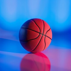 Leinwandbilder - Basketball with blue light background