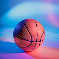 Leinwandbilder - Shiny rubber surface of basketball placed on vibrant background