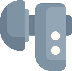 Wall Mural - Single gray wireless earbud with control buttons is shown on a white background