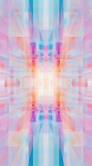 Wall Mural - Abstract background featuring converging light trails in pink and blue tones, creating a sense of depth and a futuristic tunnel effect