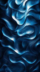 Sticker - Abstract blue and black background with a wavy and flowing pattern, perfect for creating a sense of movement and energy