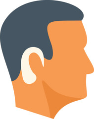 Poster - Simple and modern flat icon of a man face looking to the side, minimalist design