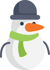 Poster - Classic snowman wearing a green scarf and black hat, representing the joy and magic of winter