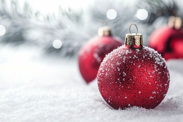 Christmas Season Background with Bauble Balls