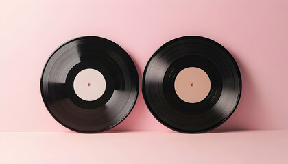 classic vinyl record sleeve and label mockup