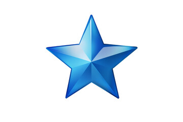 Aufkleber - A vibrant blue star shape with a three-dimensional effect, perfect for creative designs and digital art.