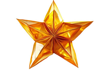 Aufkleber - Golden star with intricate design, isolated on a white background, perfect for decorative purposes.