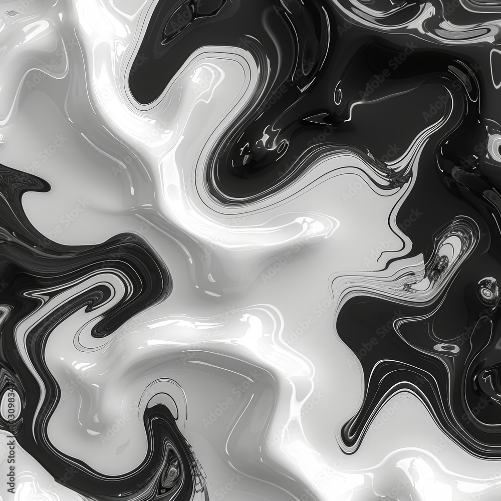 Unique swirling patterns in black and white create a striking abstract ...