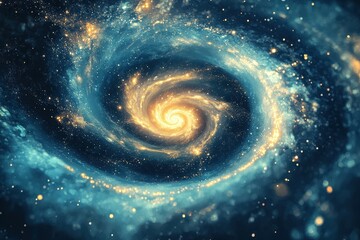 Wall Mural - generative ai golden ratio spiral in abstract space background