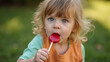© Goutam - Adorable Child Enjoying a Red Lollipop Outdoors