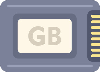 Poster - This icon features a micro sd card with the letters gb, representing gigabytes, indicating available storage space