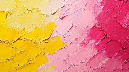 Abstract background with yellow and pink oil paint strokes, high detail, flowing patterns, perfect for creating unique art prints and elegant wallpapers