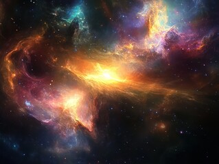 Wall Mural - fantasy galaxy with ethereal light and celestial patterns