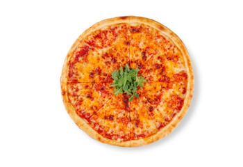 delicious pizza on a white background