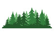© Nass Studio - Pine forest scene icon, vector illustration. Ideal for nature, outdoor, and environmental themes.
