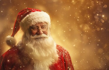 Portrait of Santa Claus looking at camera and smiling