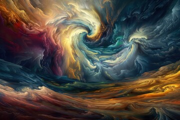 Leinwandbilder - A swirling cosmic landscape with vibrant colors and dynamic patterns created by swirling clouds and gases in the vast universe