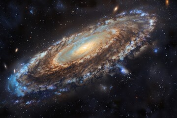 Aufkleber - Spiral galaxy glowing in the depths of space, showcasing vibrant colors and intricate patterns, captured in a stunning view at night