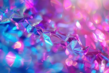 Poster - Colorful iridescent surface texture showcasing vibrant hues and reflections, creating a mesmerizing visual effect under soft lighting in an artistic arrangement