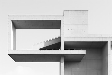 Aufkleber - A minimalist arrangement of geometric shapes featuring a black cube with a smooth sphere and a white cube with a textured sphere in a monochromatic setting