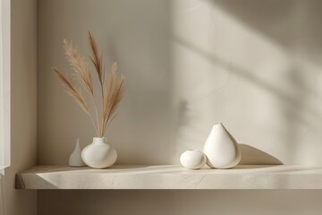 Aufkleber - A minimalist arrangement of geometric shapes featuring a black cube with a smooth sphere and a white cube with a textured sphere in a monochromatic setting