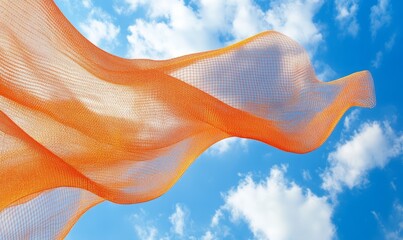 Orange net on the sky background