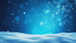 © MR.P - A blue Christmas background with snowflakes and bokeh lights, creating a festive and wintery atmosphere.. Banner, wallpaper, copy space.