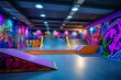 © authapol - Vibrant Urban Skate Park with Graffiti Art
