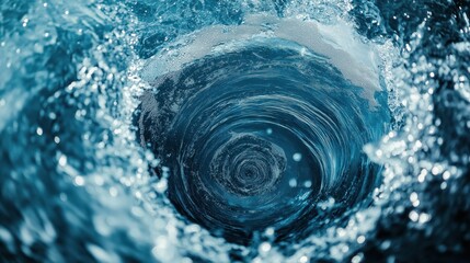 Canvas Print - a blue ocean with a blue vortex