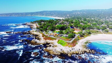 Wall Mural - aerial drone view of Carmel by the sea, California 