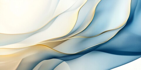 Wall Mural - a beautiful abstract image showcasing soft flowing waves in soothing blue and cream tones. this artw